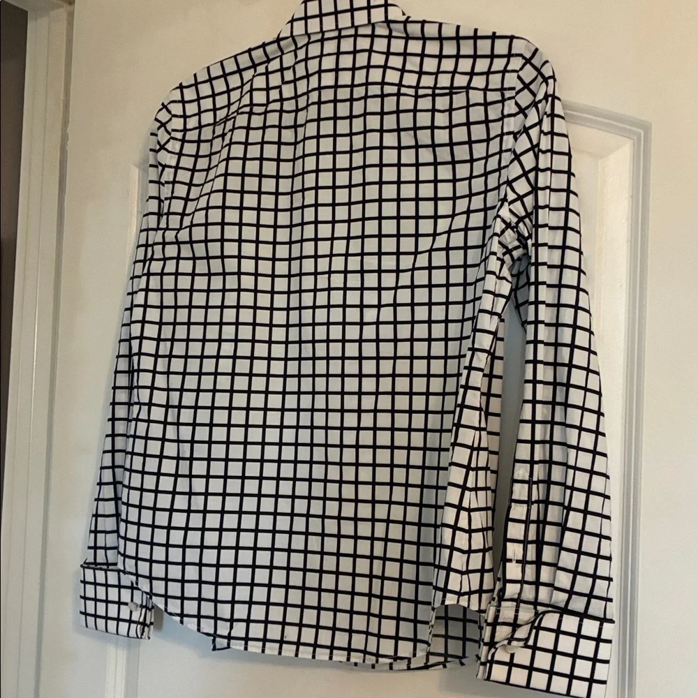 Ralph Lauren Purple Label Navy(?) & White Grid Button-Up Shirt - 8 - Picture 4 of 4